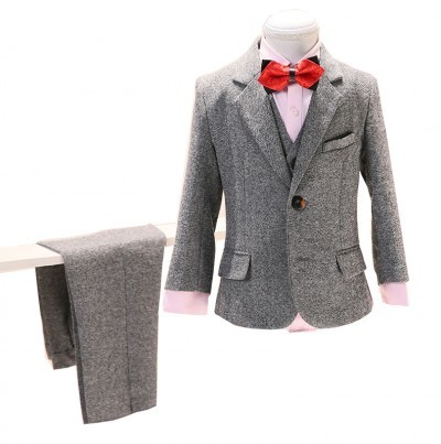 SKCST014 custom children's suit style flower dress flower shirt performance clothing interview festive activities five-piece children's suit factory front view